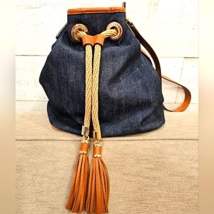 Michael khors marina denim satchel purse